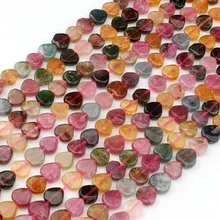 6x6 мм в форме сердца Турмалин рыхлый натуральный камень бусины для изготовления ювелирных изделий Рукоделие ожерелье DIY серьги браслет 15 дюймов