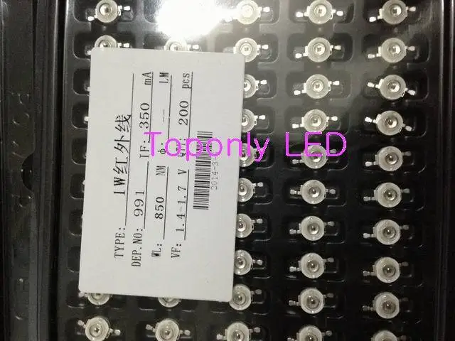 Высококачественные чипы Epistar 850 нм 1 Вт ИК светодиодные излучающие диоды лампочка
