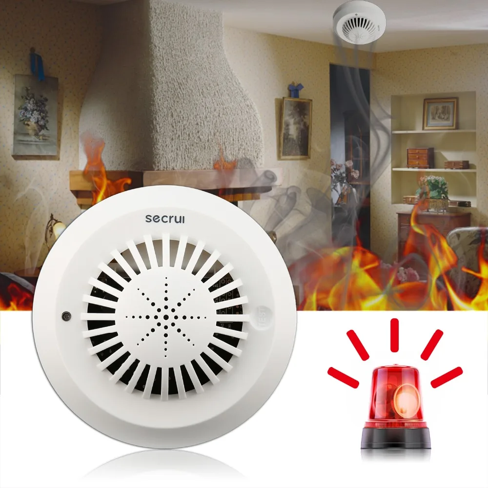 

Smoke Detection Alarm 4SSHZ Photoelectric Sensors Self-test Function High Sensitivity for Homes Shops Dance Halls Warehouses