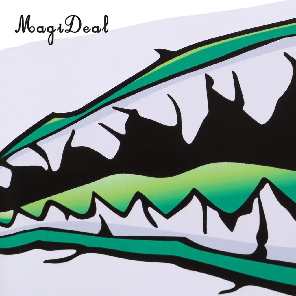 MagiDeal 2Pcs Large Waterproof Shark Teeth Mouth Decals Sticker for Kayak Fishing Dinghy Boat Surfboard Car Truck Bumper Laptop