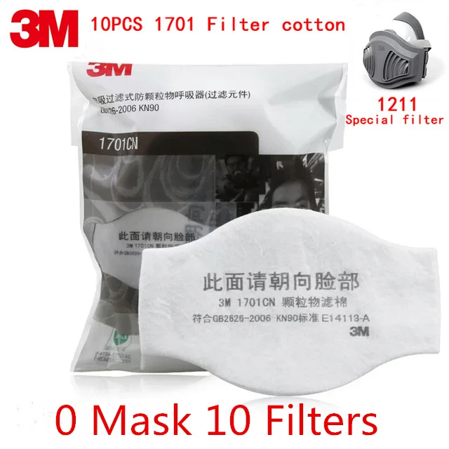 0 mask 10 Filters 3 м 1211 респиратор против пыли против промышленного строительства пыльца дымка ядовитый газ семья и профессиональный сайт защиты - Цвет: 0 mask 10 Filters