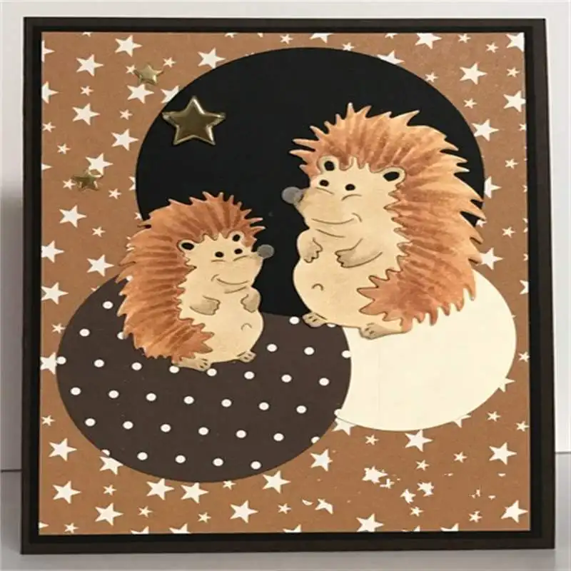 

Hedgehog Families Animal Metal Cutting Dies Stencil for DIY Scrapbooking Photo Paper Cards Making Decorative Crafts New 2018 Die