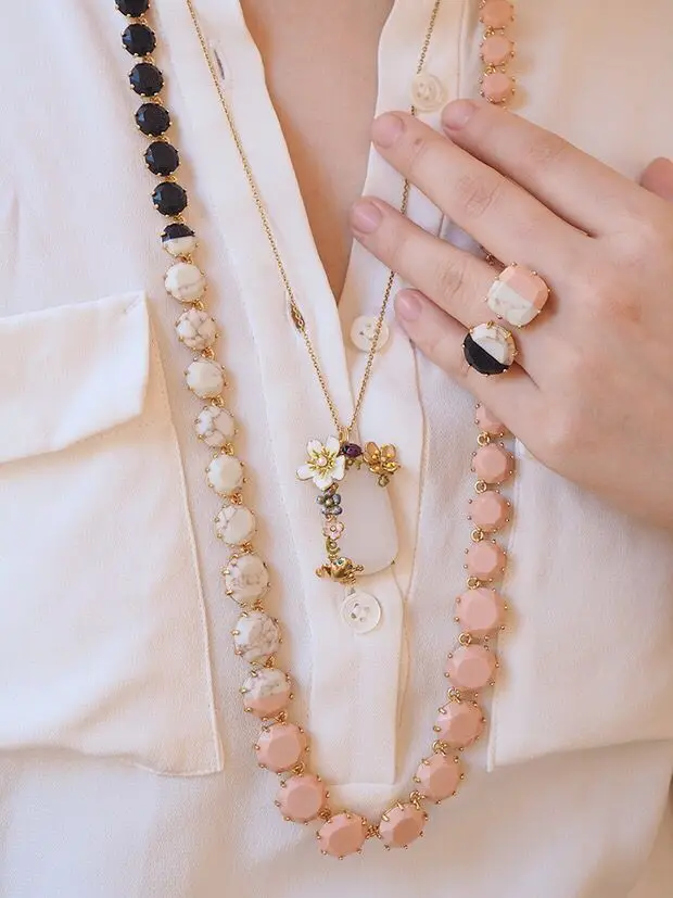 

2018 Amybaby Colorful Stone Faceted Glass Crystal Womens Long Necklace Jewelry For Party