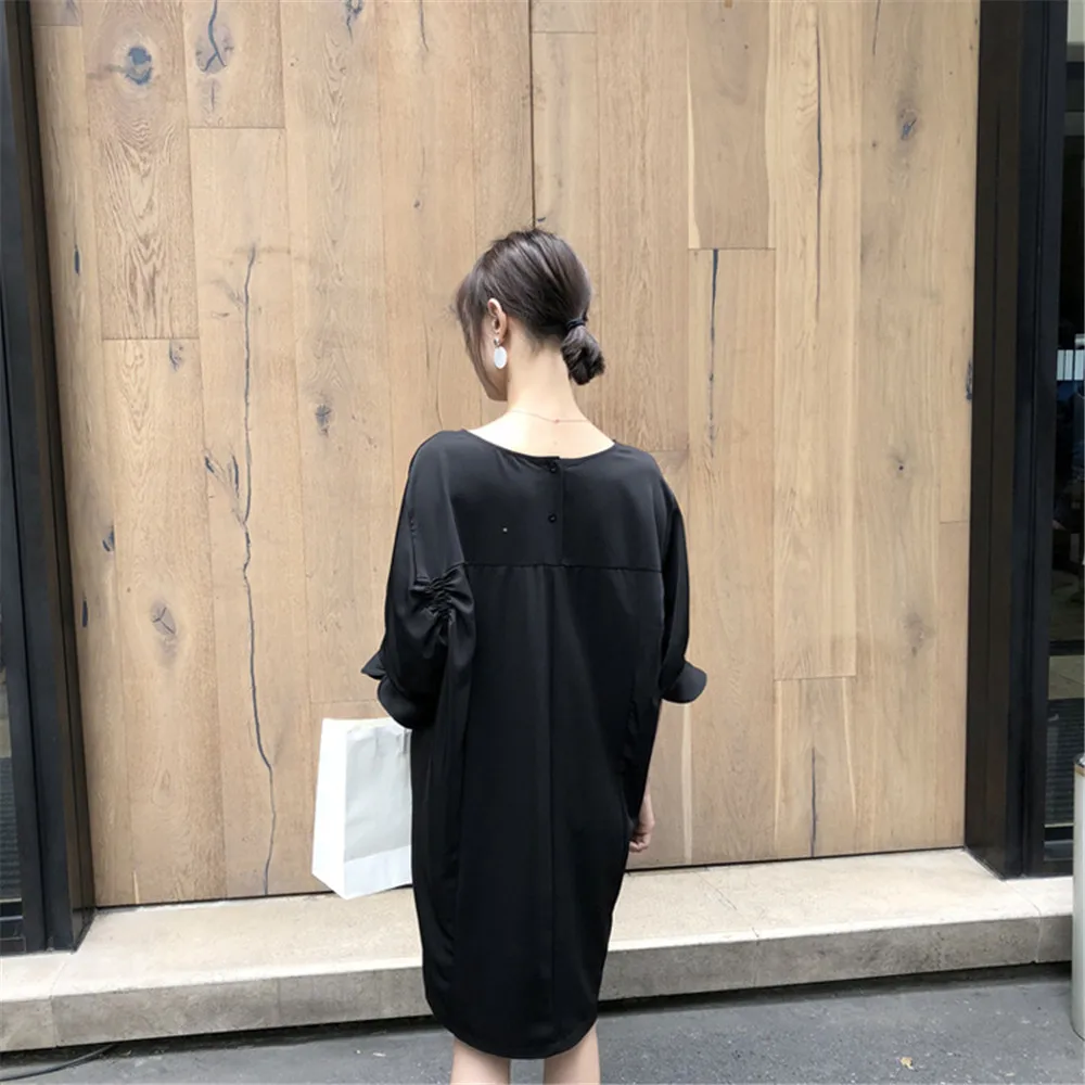 High quality Cocoon Style Straight Dress For women Butterfly Sleeve Wide Chest Dresses Vestidos de fiesta O-neck Loose Dress (5)