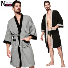 Новые мужские и женские вафельные хлопковые халаты, мужские банные халаты для ванной и спа, мужские пижамы размера плюс, традиционная Пижама юката, одежда для влюбленных