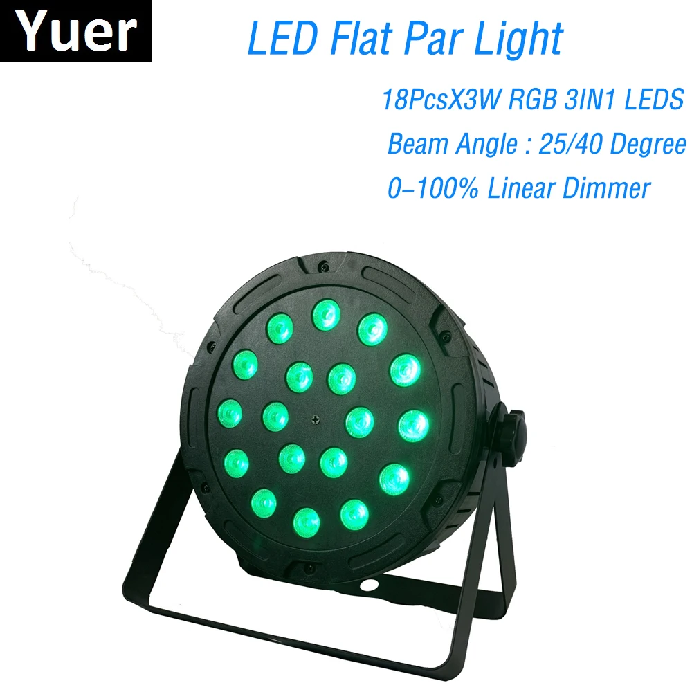 

LED Par Lights 18X3W RGB 3IN1 Par LED With DMX 512 For Club Disco Dj Decoration Wedding Party Events Lighting Shows Projector