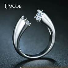 UMODE Bijoux Gold Rhodium color Top Grade Cubic Zirconia Open Rings 2015 Fashion Jewelry For Women