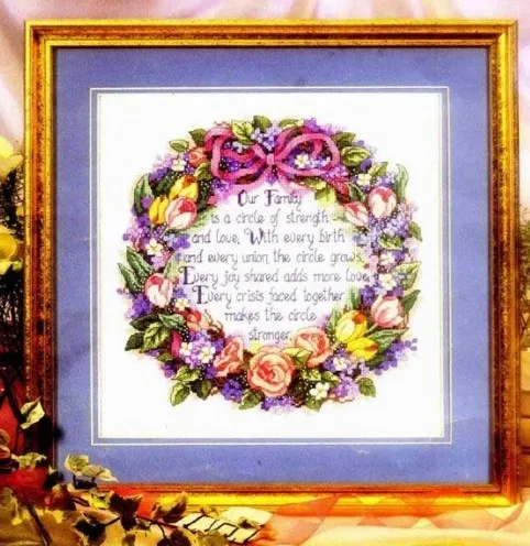

Top Quality Beautiful Lovely Counted Cross Stitch Kit Flower Love Wreath Family Strength and Love dim 00323