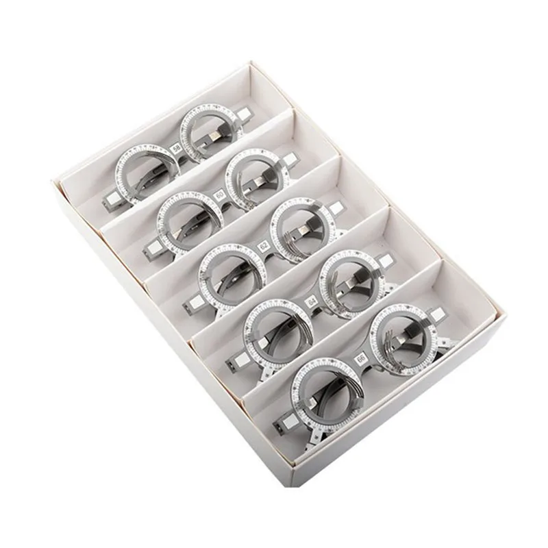 

5Pcs Gray Fixed Eyeglasses Optometry Pupil Distance 58mm to 66mm Trial Lens Frame Set PD