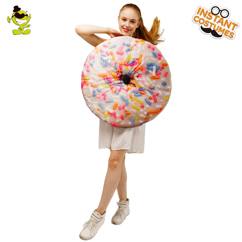 

Ladies Christmas White Doughnut Costume Women's Fancy Dress Cartoon Outfits Halloween Cosplay Suit Costumes