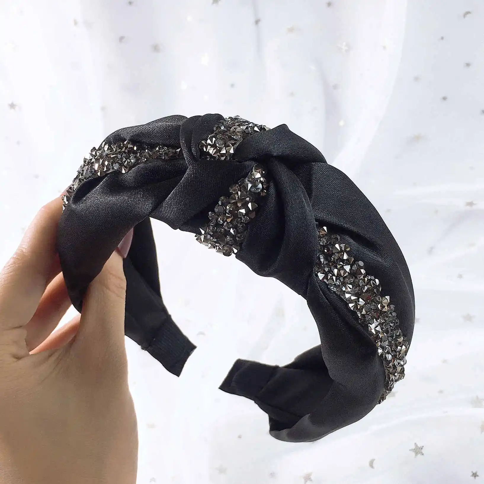 Элегантный женский ободок горный хрусталь Hairband новая головная повязка, аксессуары для волос женский обруч для волос модный тюрбан для женщин