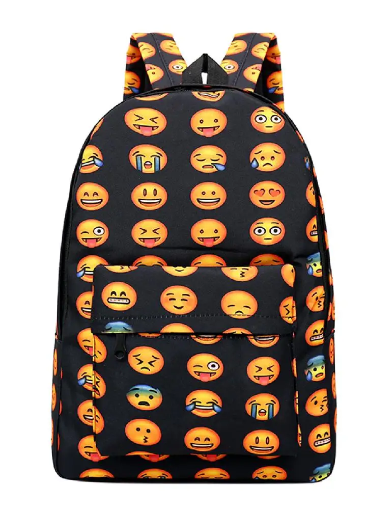 

Yfashion Students School Backpack Oxford Cloth Cartoon Emoji Female Male Backpacks