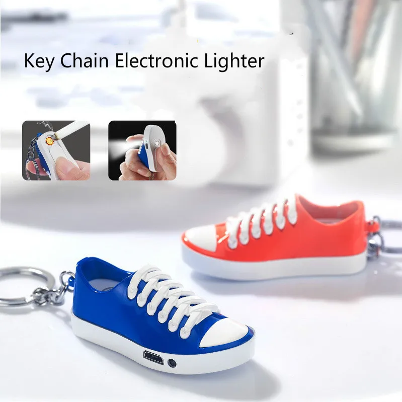 

Key Buckle Shoes Shape Metal Windproof USB Charging Cigarette Lighter