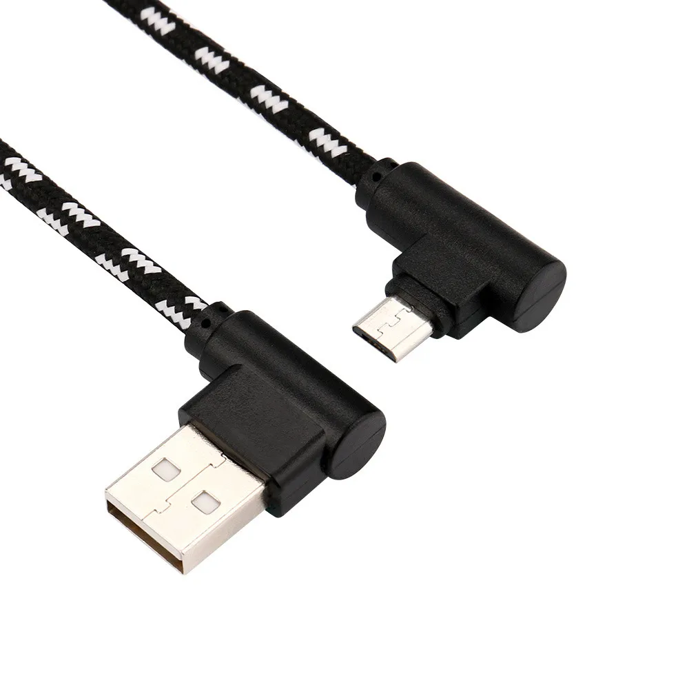 EPULA 2 м Micro USB зарядное устройство кабель синхронизации данных двойной локоть 90 градусов правый Micro USB Плетеный зарядный кабель синхронизации данных разъем
