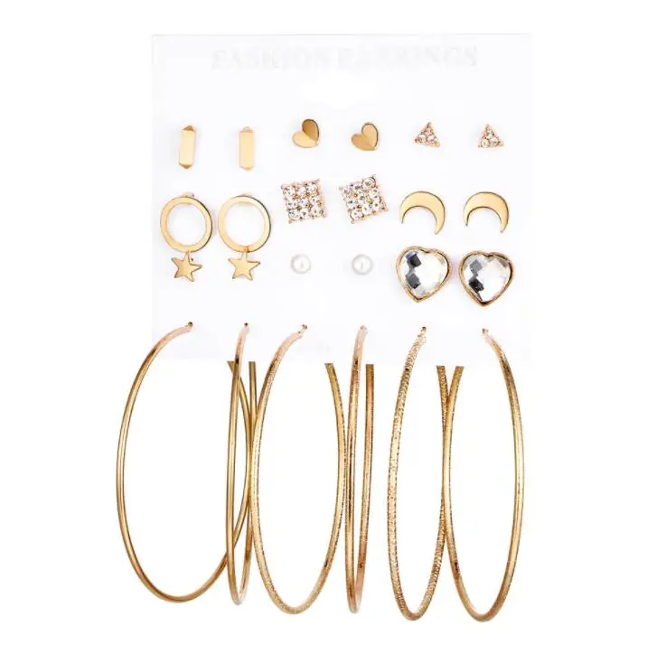 Горячая Мода Кристалл бесконечный Комплект сережек для женщин Bijoux имитация жемчуга шар большой круг свадебные серьги эффектные ювелирные изделия - Окраска металла: 1
