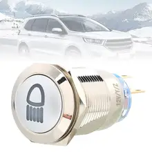 19mm Metal Push Button Switch Car Ring LED 12V Light Push Button Switch 5 Pin Latching Locking Switch NO NC fit for new style toyota push switch 20 32 mm blue led 5 pin power lights push switch with connector wire