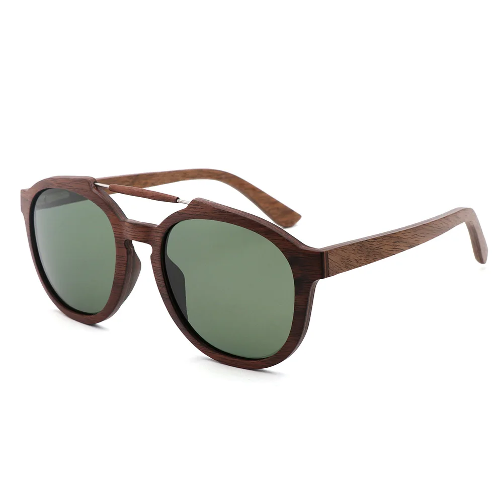 

BerWer Black Walnut Wooden Sunglasses Men Polarized Vintage UV Protection Eyewear Women ebony wood Sun Glasses
