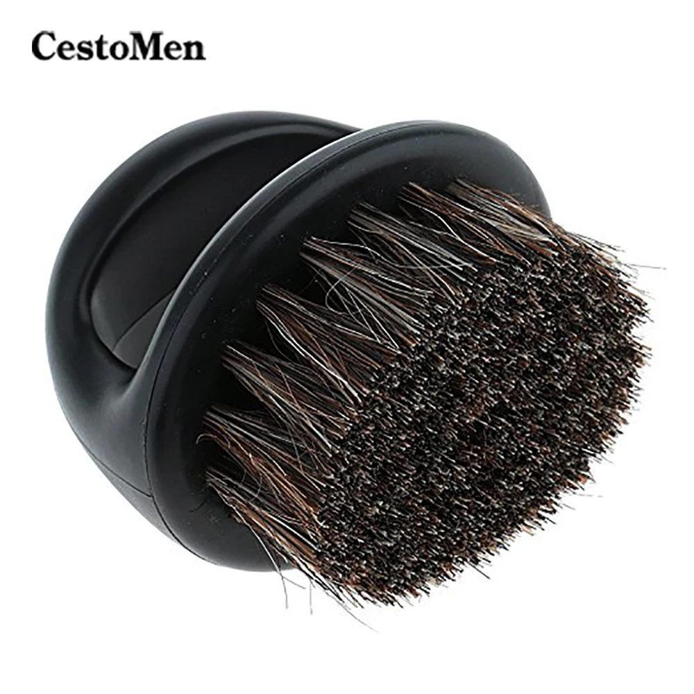 

CestoMen ABS Handle Ring Beard Shaving Brush Boar Bristle Mustache Comb Kit Hairdressing Neck Duster Men's Sweeping Brushes