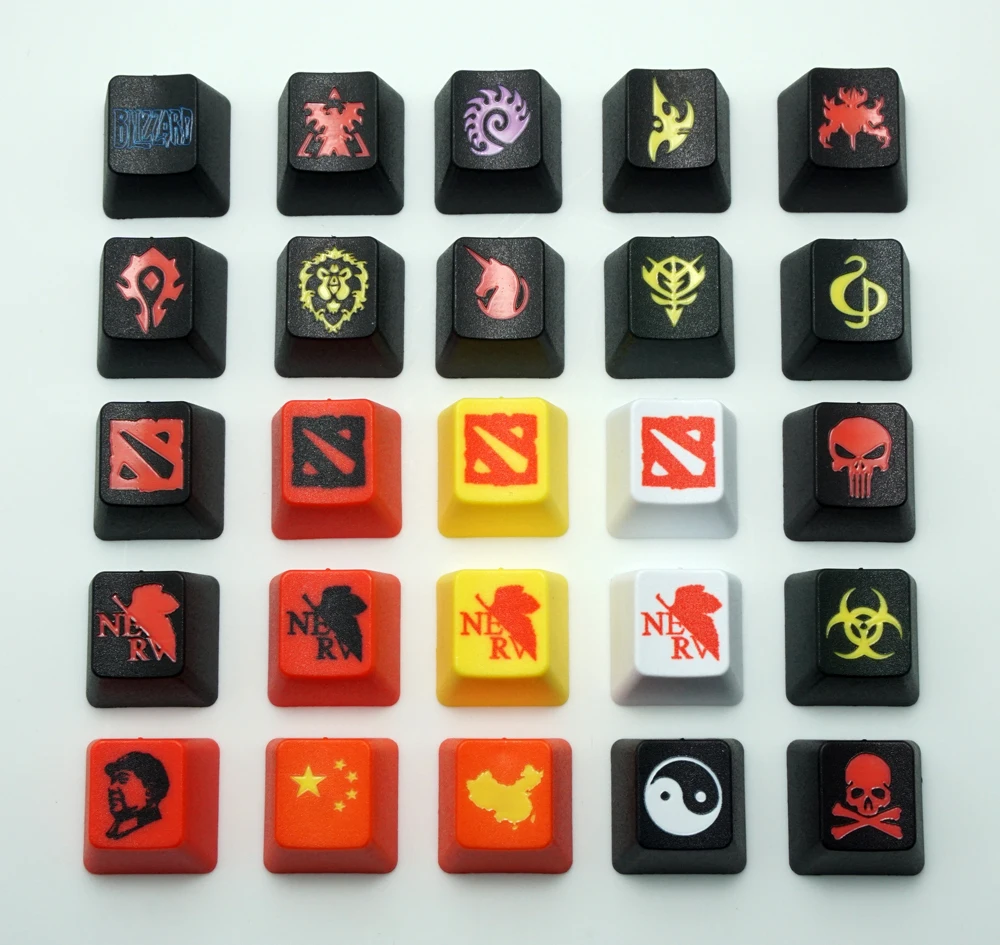 1 шт./лот PBT DIY колпачки для механической клавиатуры DOTA2 EVA WOW матовые колпачки для R4/ESC