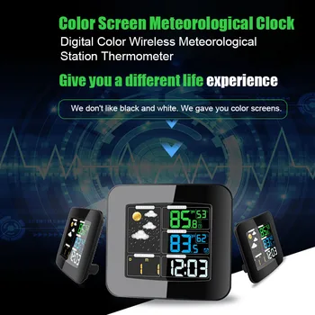 

Digital Color Wireless Weather Station with Clear LCD Humidity Dual Alarms Thermometer CLH@8