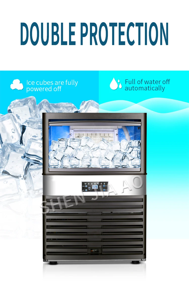 100 кг Ледогенератор для торговых предприятий машина для производства льда молока Чай/маленький бар/Кофе магазин полностью автоматическая машина для изготовления куб machine110v/220 v
