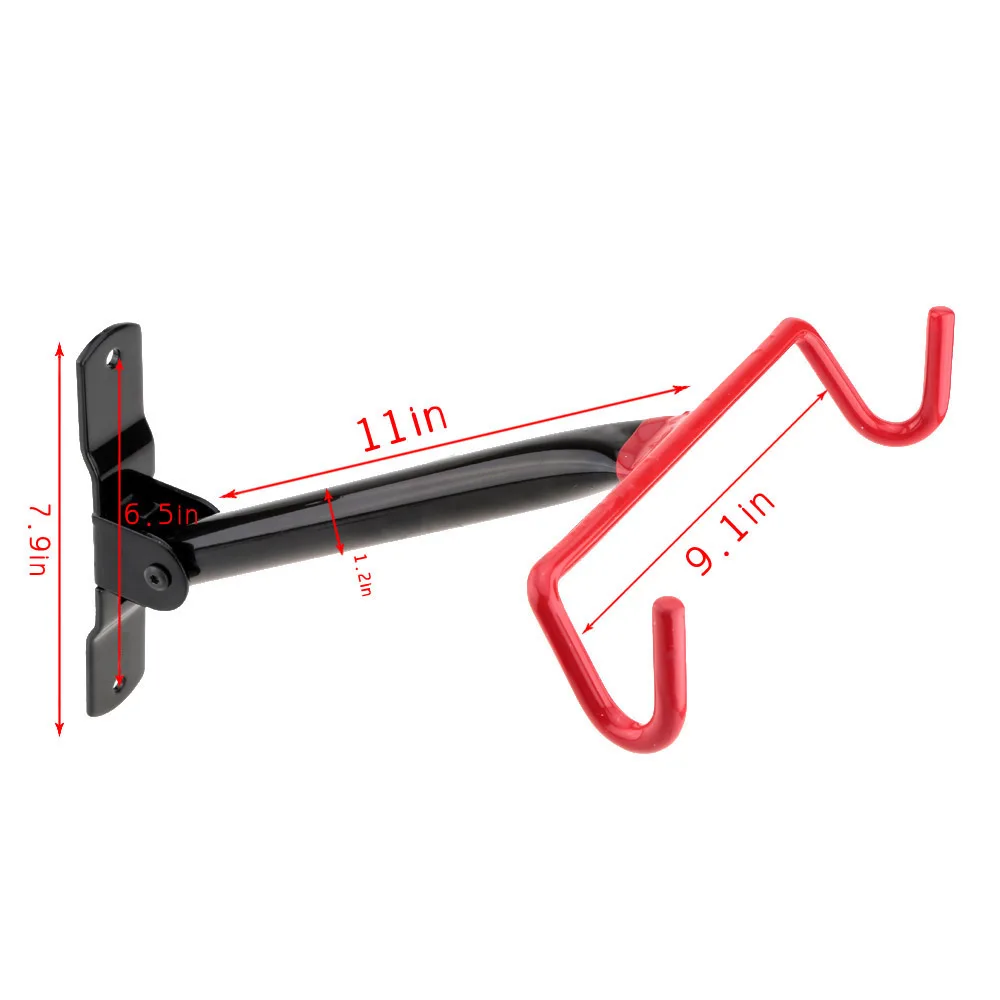 Велосипедный компактный дизайн гаражная стена велосипедная стойка для хранения крепление крючок дизайнерский твердый Железный велосипедный крюк держатель стойки черный+ красный