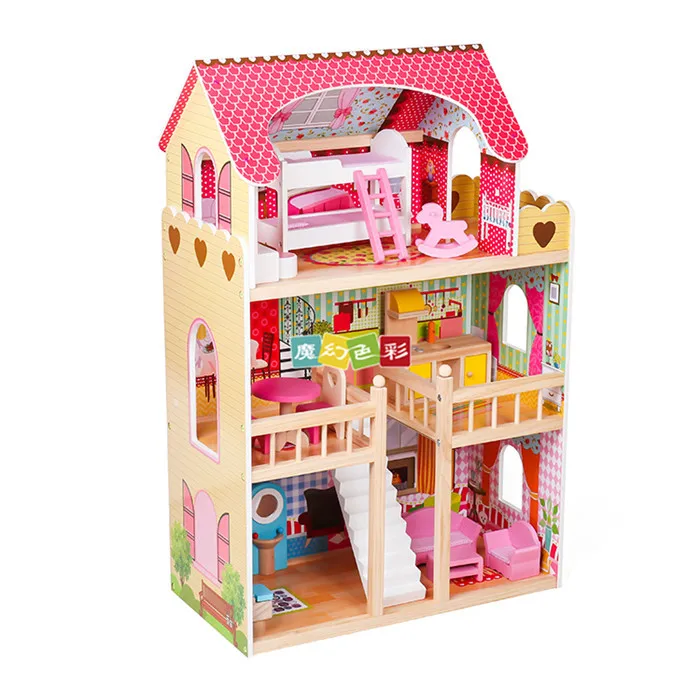 Ролевые игры кукольный домик мебель игрушки деревянные куклы Дом дети девочки игрушки miniatura juguetes Нина кухонные фигурки
