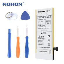 Original NOHON Battery For Apple iPhone 5 High Capacity 1590mAh Free Repair Machine Tools With Retail Package