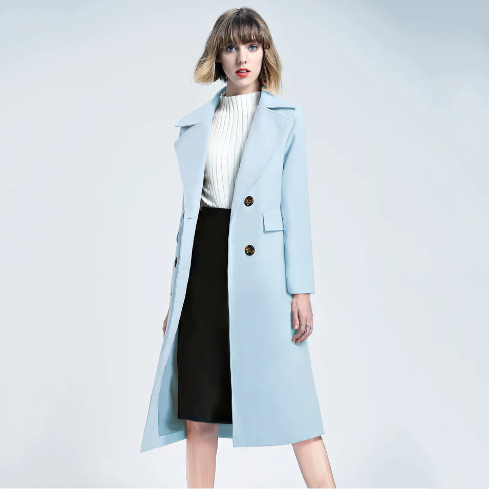 

Double Breasted Women Woolen Coat Slim Women's Jacket Elegant Cashmere Coat and Jacket