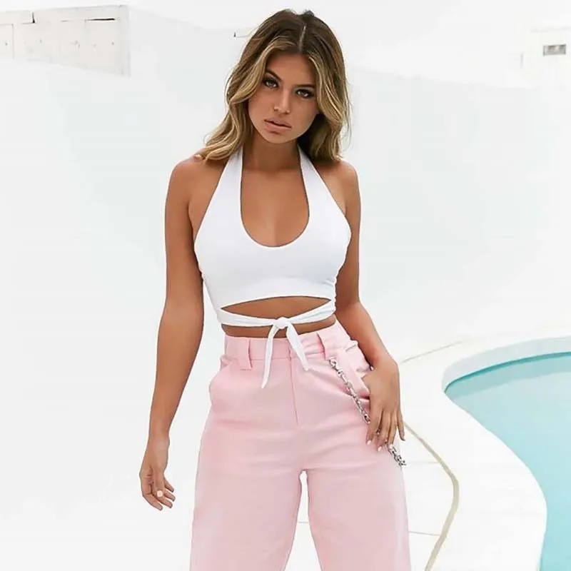 crop solid tank top