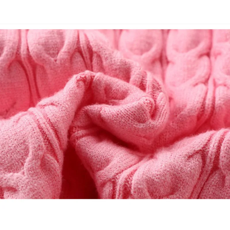 8 до 16 лет и подростков Крупные девушки кабель вязать сплошной серый розовый Осень-зима Повседневный пуловер Свитера Детская модная одежда