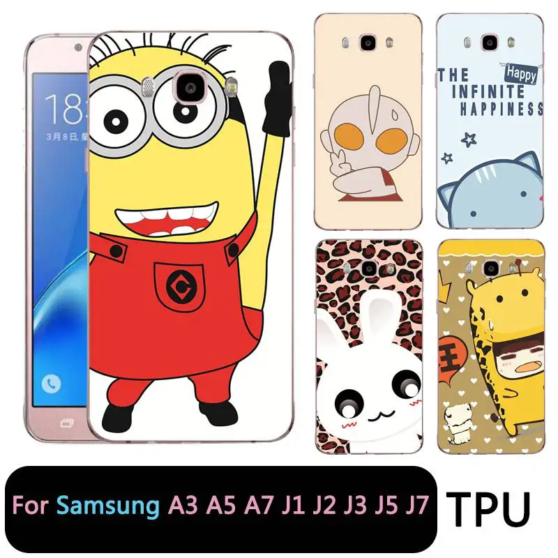 QMSWEI Soft Tpu Clear Phone Case For Samsung Galaxy A3 A5 2017 2016 prime J1 J2 J5 J3 J7 Rabbit Ultraman Protective |