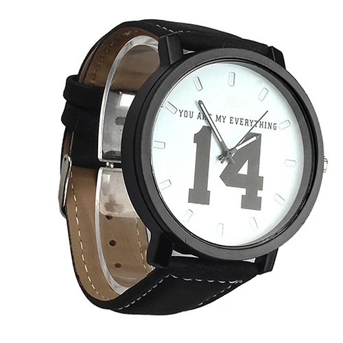 Men Women Couple Lover Number Dial Faux Leather relogio ...