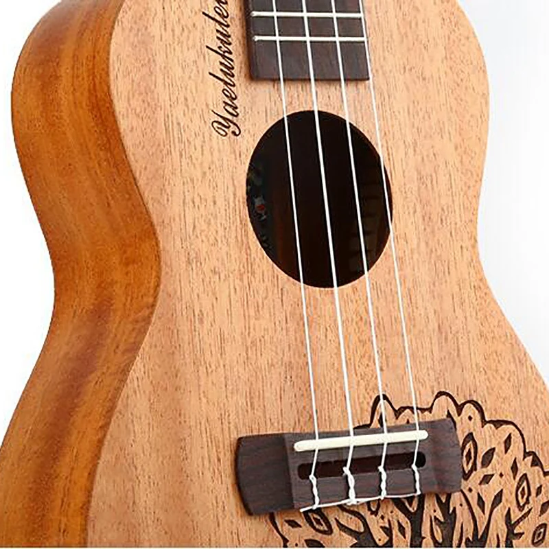 Yael 23 дюймов 4 струны Sapele Ukulele палисандр гриф Гавайская мини гитара; музыкальные инструменты форма дерева Симпатичные концертные Гавайские гитары