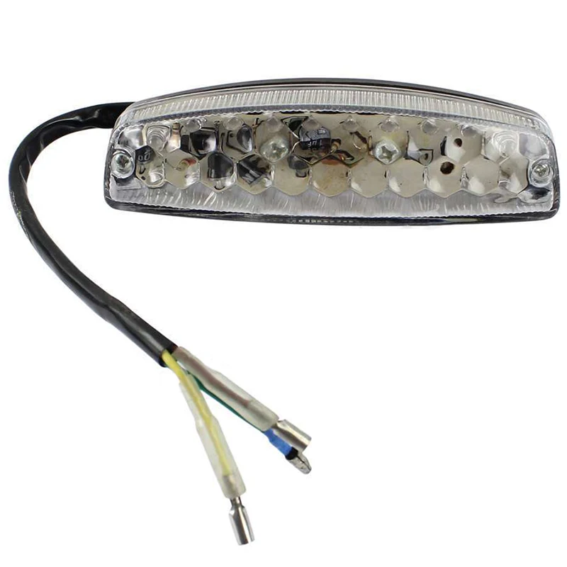 1pcs Universal 12V Motorcycle ATV Dirt Bike LED Tail Stop Brake Running Light Clear
