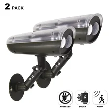 Уличный датчик движения на солнечной энергии 3 Вт светодиодный настенный Точечный светильник для безопасности гаражная дверь Точечный светильник Холодный светильник ing высокая яркость 2 Упаковка