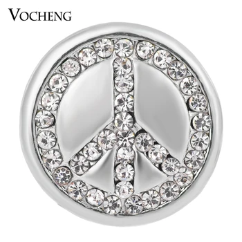 

10PCS/Lot Wholesale Vocheng Snap Charms Peace Sign 18mm Bling Crystal Charms Vn-1338*20 Free Shipping