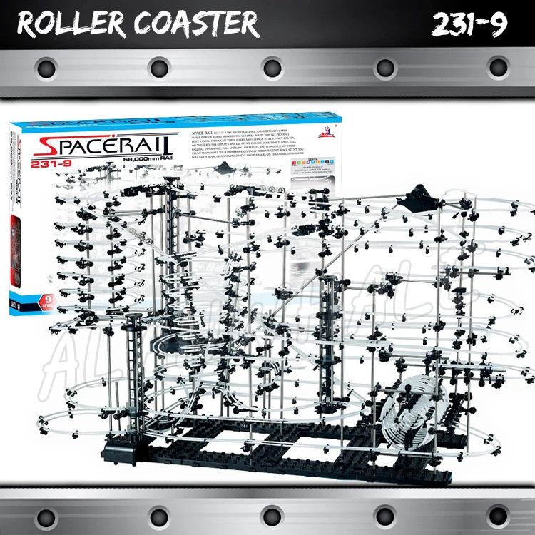 7000 см Rail высокого уровня 9 вызов Мрамор Run горки электрический лифт Модель здание Подарки Комплекты катящийся шар Скульптура