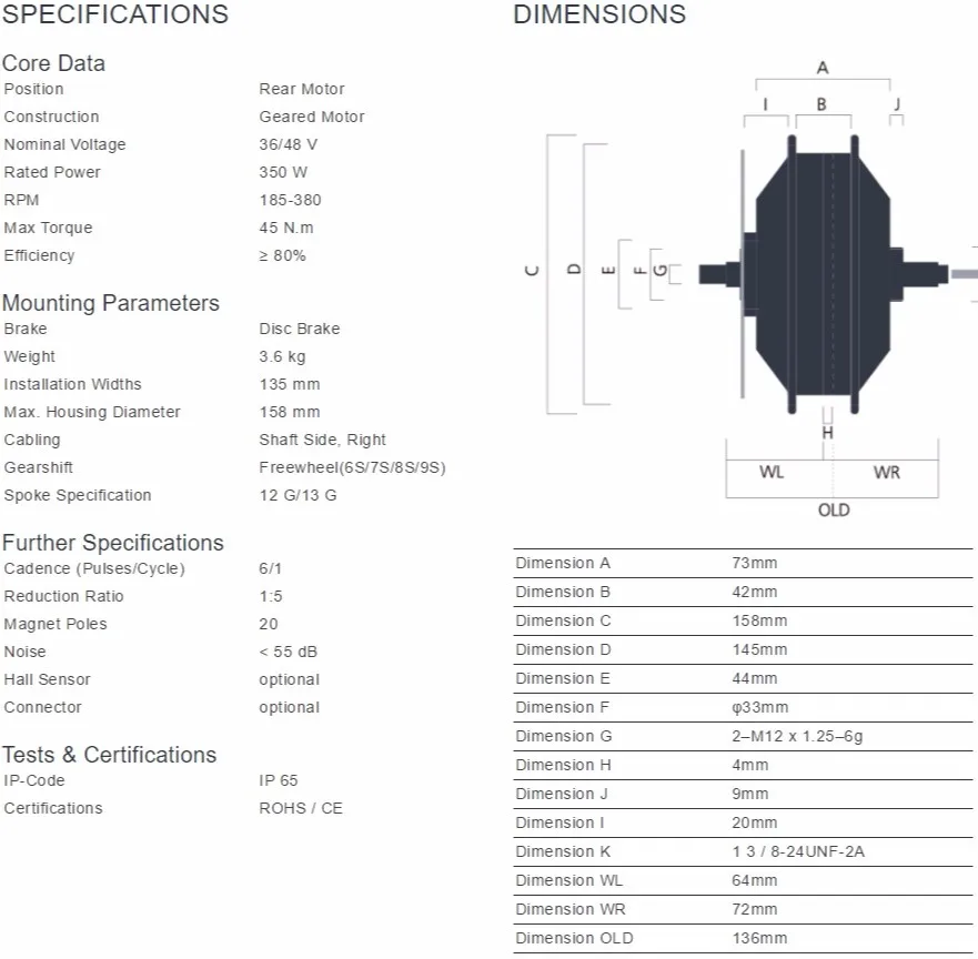 Discount 36/48V 350W 8Fun/Bafang Brushless Geared DC Threaded Hub Motor Rear Wheel 0 Discount 36/48V 350W 8Fun/Bafang Brushless Geared DC Threaded Hub Motor Rear Wheel 0