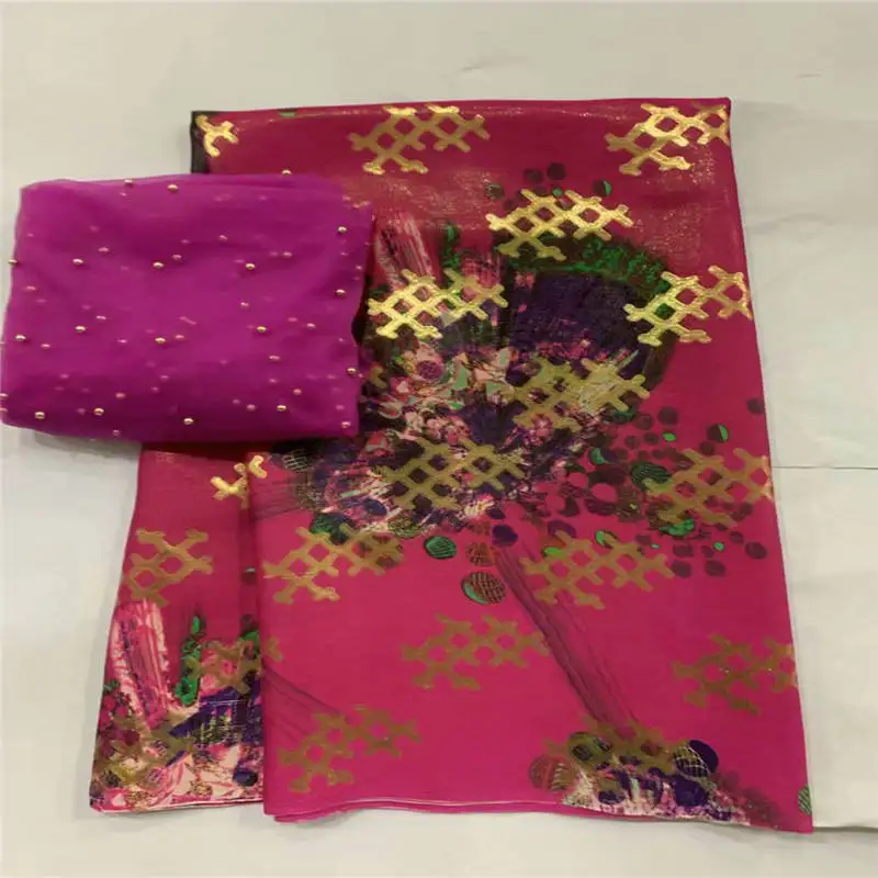 

African soft silk fabric for garment neat embroidery on the gold & purple satin material with swiss voile lace tissu ! L61209