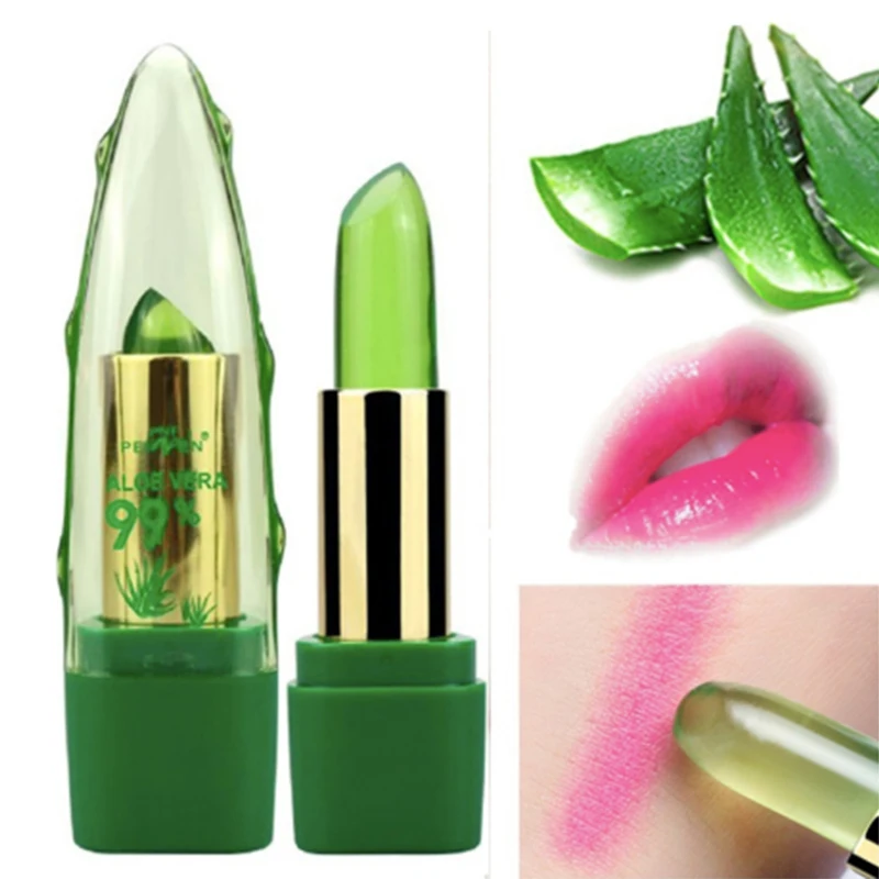 

ALOE VERA Batom 99% Natural Temperature Change Color Jelly Lipstick Long Lasting Moistourizing Nutritious Lip tBalm Makeup