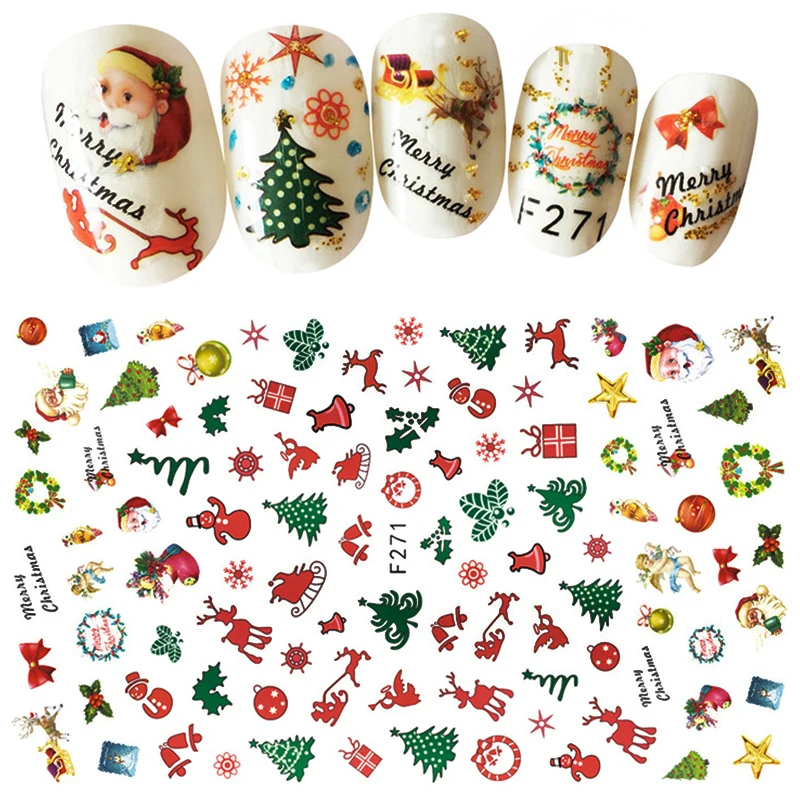 1 шт Рождественская серия 3d клеящиеся наклейки для ногтей украшения сапоги со снеговиком, Рождественский дизайн, инструменты для красоты ногтей