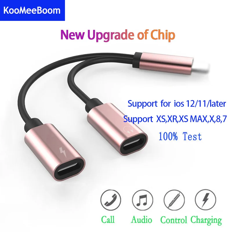 Beste 100% Test Dual Voor Lightning Charger Adapter Audio Charger Oortelefoon Jack Kabel Voor iPhoneXS MAX XR X 8 7 Plus ondersteuning iOS 12