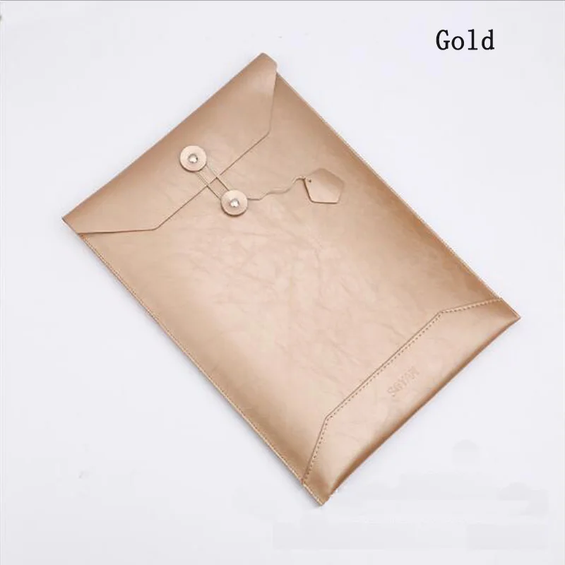 Кожаная сумка-конверт для ноутбука 11,6 12 13,3 15,4 дюймов, водонепроницаемая сумка для ноутбука, чехол для macbook air 13 15 чехол SY002 - Цвет: gold