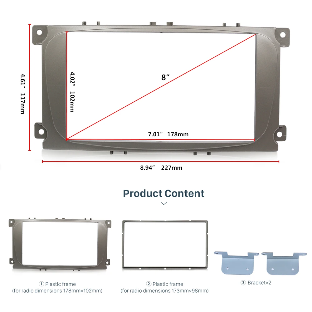 2din Автомобильная магнитола рамка для Ford Focus II C-Max S-Max Fusion стерео Панель Даш крепление двойной Din фасции установка комплект ремонт размер рамы