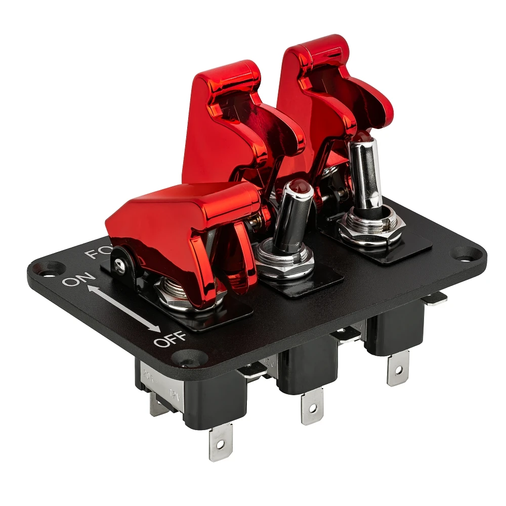 DC12V 20A Toggle Switch Panel Carbon Fiber & Red & Blue DC12V 20A Toggle Switch Panel Carbon Fiber & Red & Blue