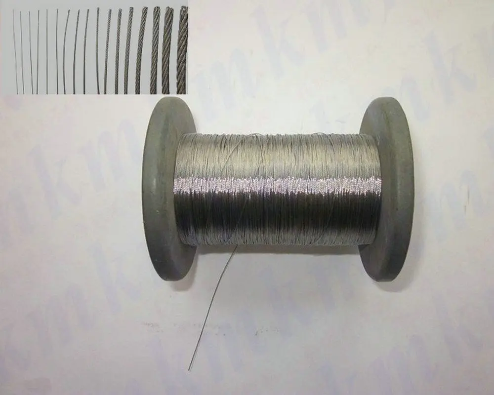 

100M/Roll 7X7 Structure AISI 304 0.6 MM Diameter Stainless Steel Wire Rope