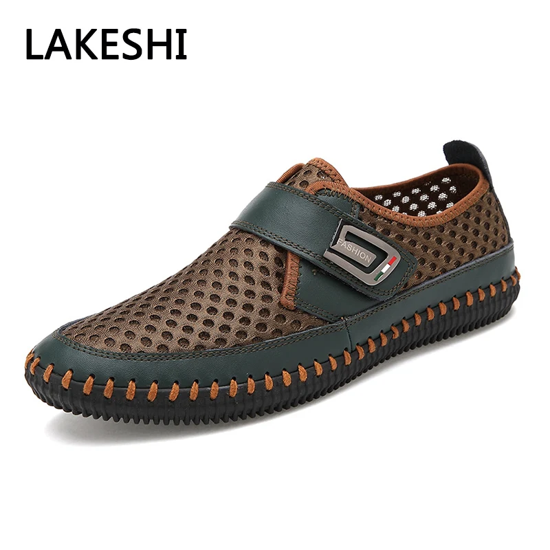 

Mens Sandals PU Leather Slip On Men Shoes Soft Comfortable Casual Shoes Male Trainers