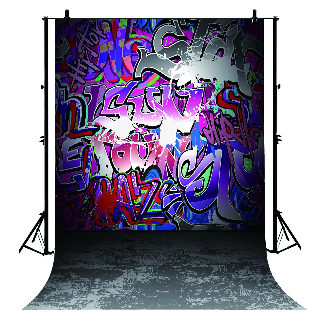 

5x7ft Graffiti Colorful Letters Wall 9S Party Polyester Photo Background Portrait Backdrop