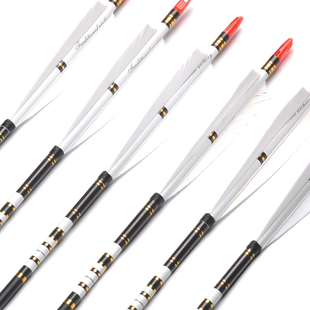Setas de Carbono Turquia para a Prática Tiro com Arco Id6.2mm com Pena 80cm Espinha 500 Metal Od7.6mm Caça 6 - 12 24 Pçs 14 Arco e flecha